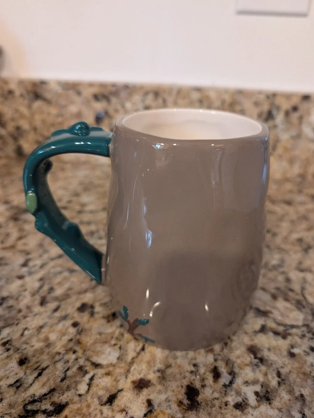 Tag Sloth Ceramic Coffee Mug in Gray, Cream, Brown, Green